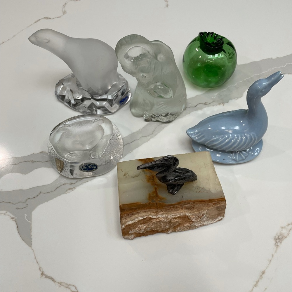 Collection of glass paper weights